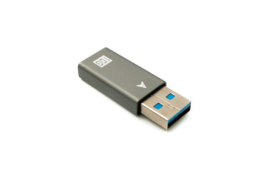 SYSTEM-S USB 3.1 millistykki af gerðinni C kvenkyns í 3.0 af gerðinni A karlkyns snúra í gráu
