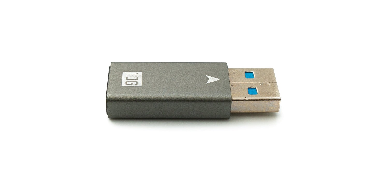 SYSTEM-S USB 3.1 millistykki af gerðinni C kvenkyns í 3.0 af gerðinni A karlkyns snúra í gráu