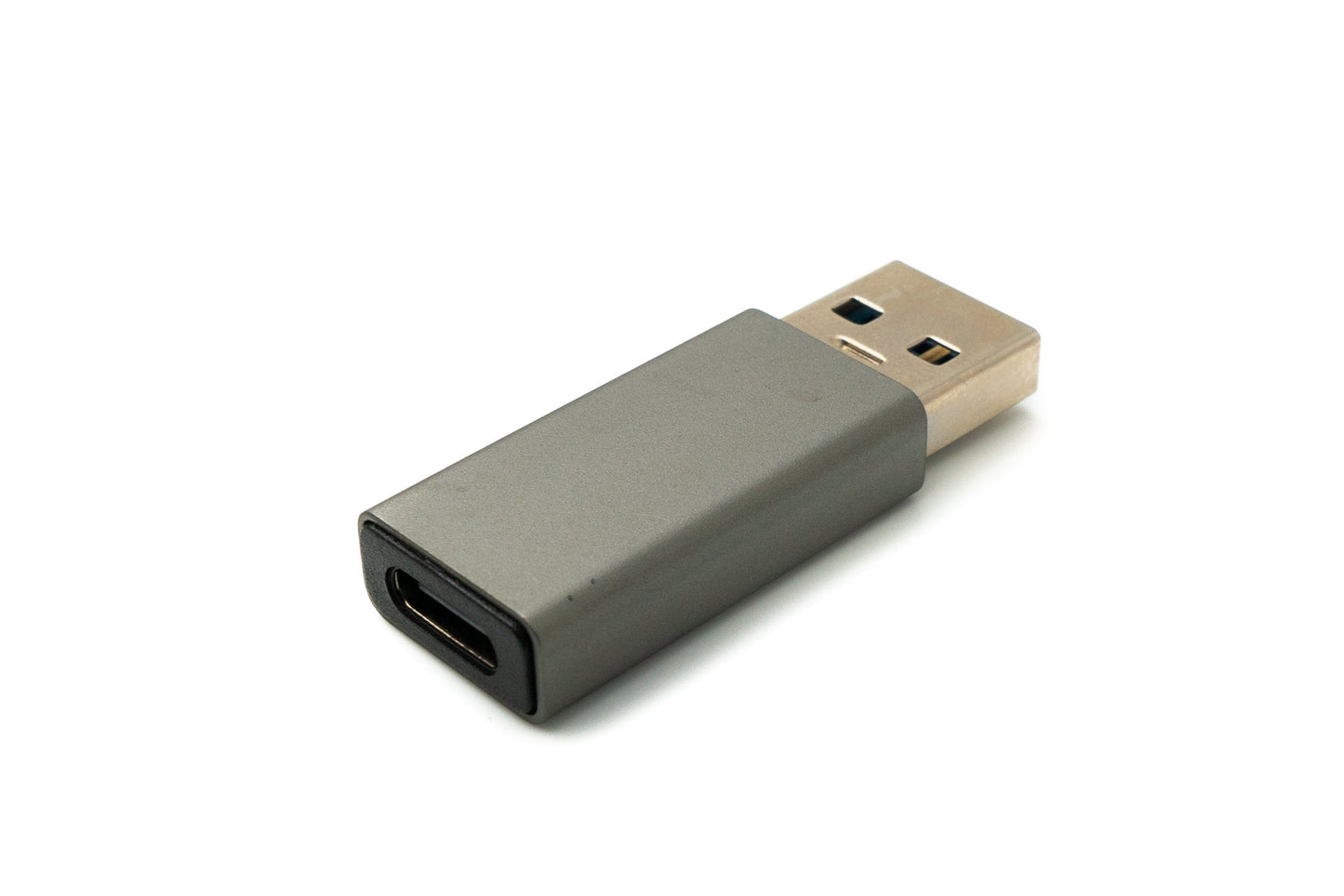 SYSTEM-S USB 3.1 millistykki af gerðinni C kvenkyns í 3.0 af gerðinni A karlkyns snúra í gráu