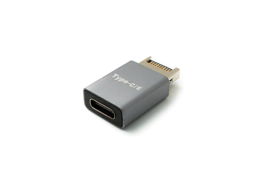 SYSTEM-S USB 3.1 millistykki af gerðinni E karlkyns í gerð C kvenkyns millistykki í gráu