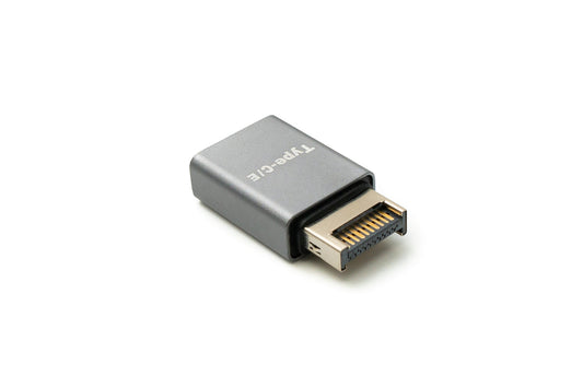 SYSTEM-S USB 3.1 millistykki af gerðinni E karlkyns í gerð C kvenkyns millistykki í gráu