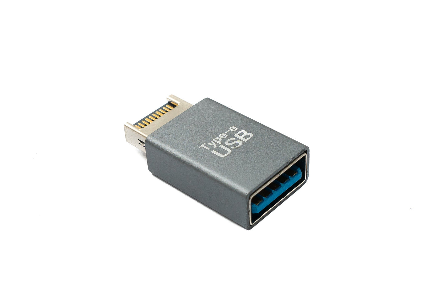 SYSTEM-S USB 3.1 millistykki af gerðinni E karlkyns í 3.0 af gerðinni A kvenkyns millistykki í gráu