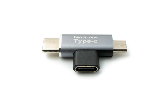 SYSTEM-S USB 3.1 Y Adapter Type C Female to Male & 2.0 Micro B Male Angle Cable