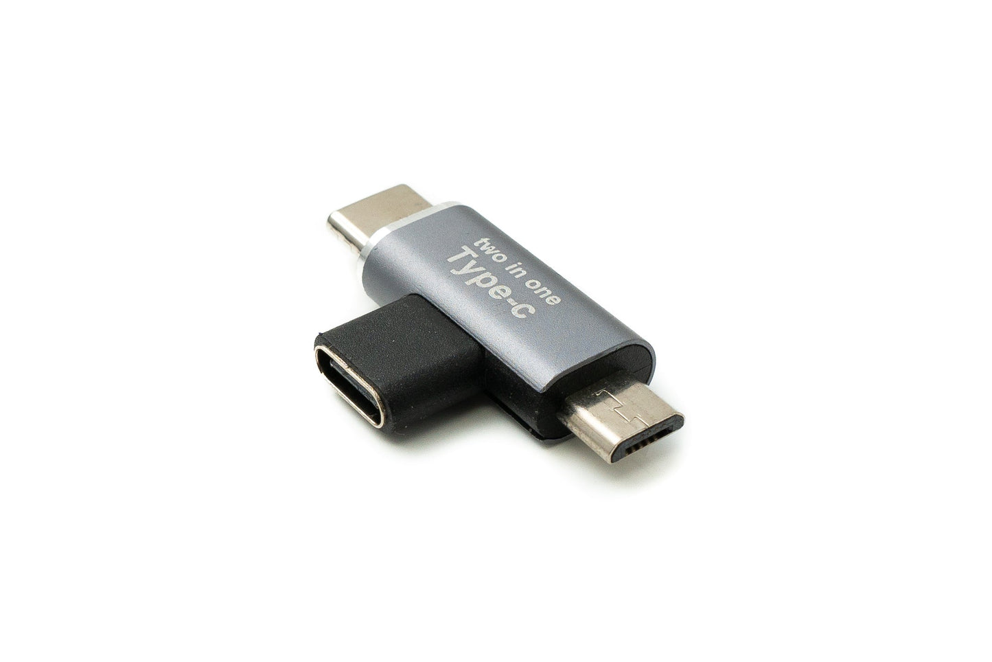 SYSTEM-S USB 3.1 Y Adapter Typ C Buchse zu Stecker & 2.0 Micro B Stecker Winkel Kabel