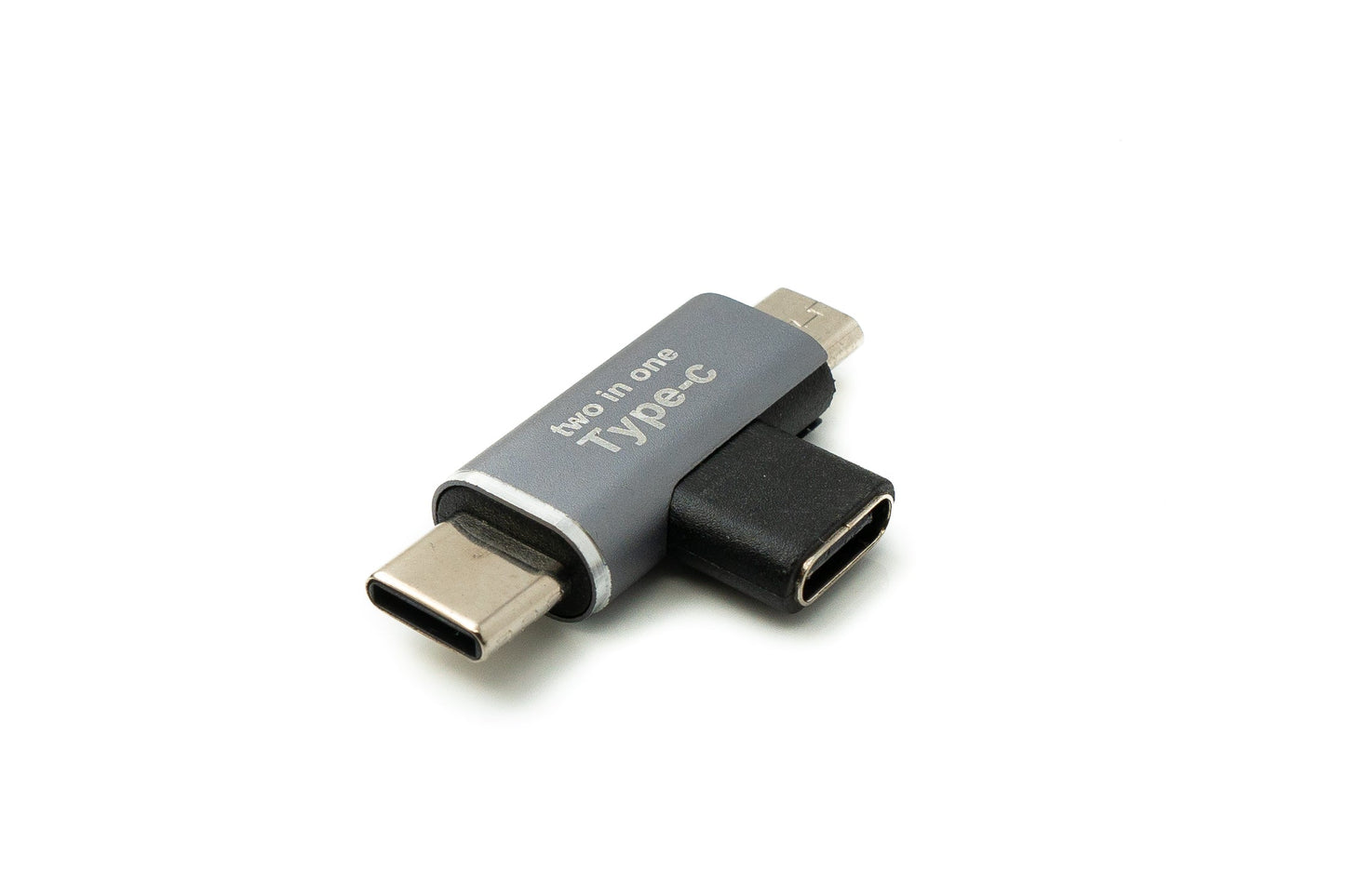 SYSTEM-S USB 3.1 Y Adapter Typ C Buchse zu Stecker & 2.0 Micro B Stecker Winkel Kabel