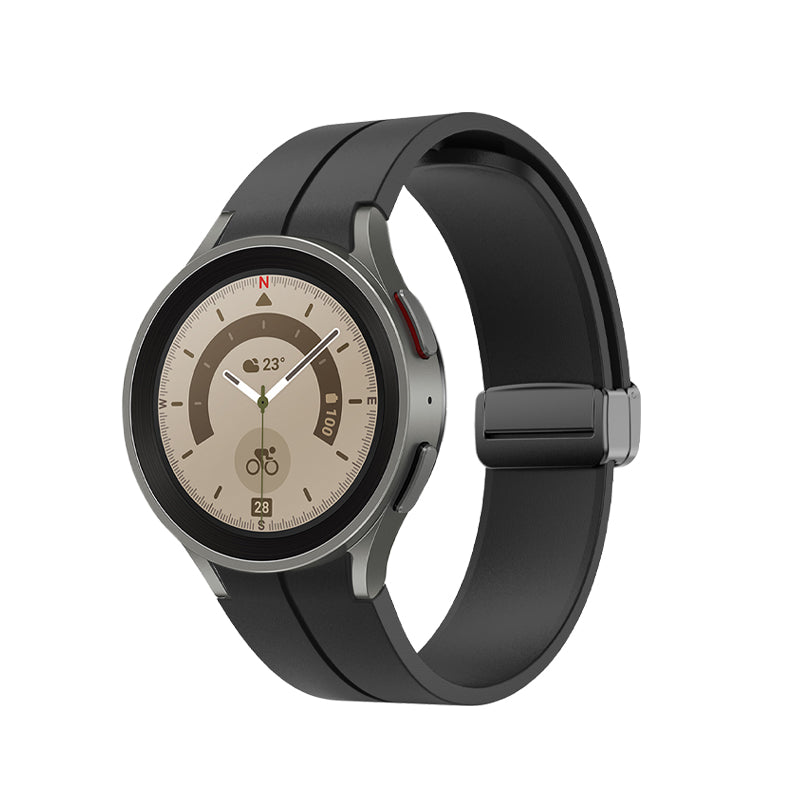 SYSTEM-S 20 mm silicone strap for Samsung Galaxy Watch 5 4 Smartwatch in black