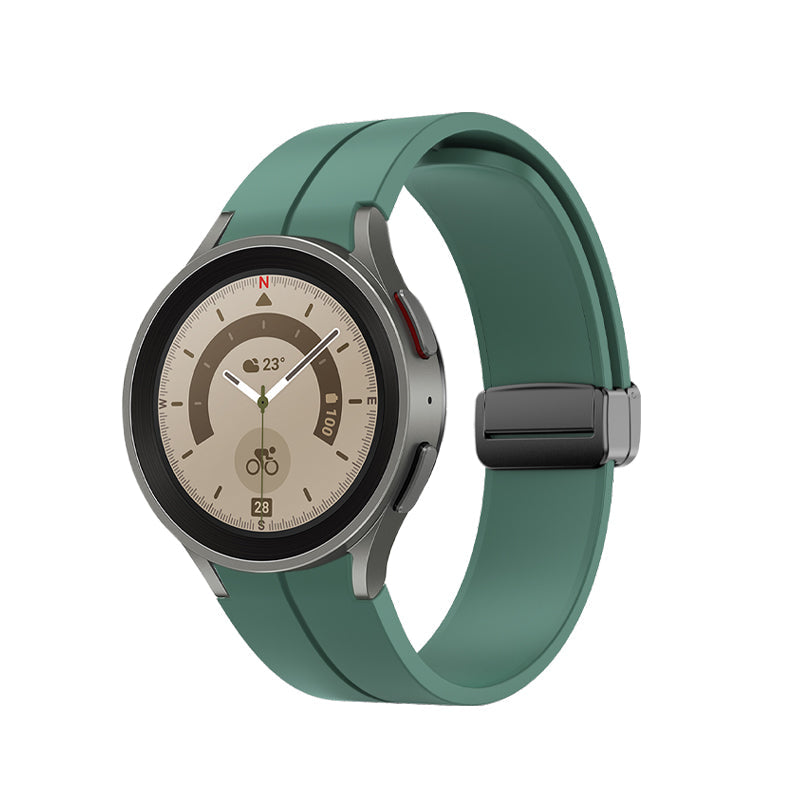 SYSTEM-S 20 mm sílikonól fyrir Samsung Galaxy Watch 5 4 snjallúr í grænu