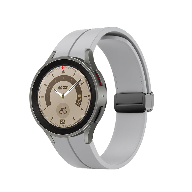 SYSTEM-S 20 mm sílikonól fyrir Samsung Galaxy Watch 5 4 snjallúr í gráu