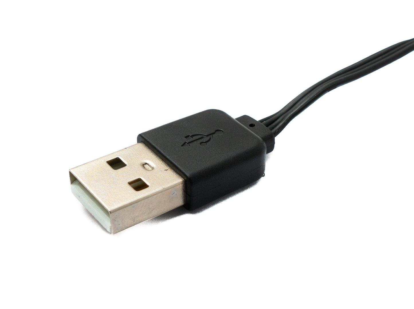 SYSTEM-S USB 2.0 snúra 13 cm Mini B tengi í Type A tengi stutt flatt svart