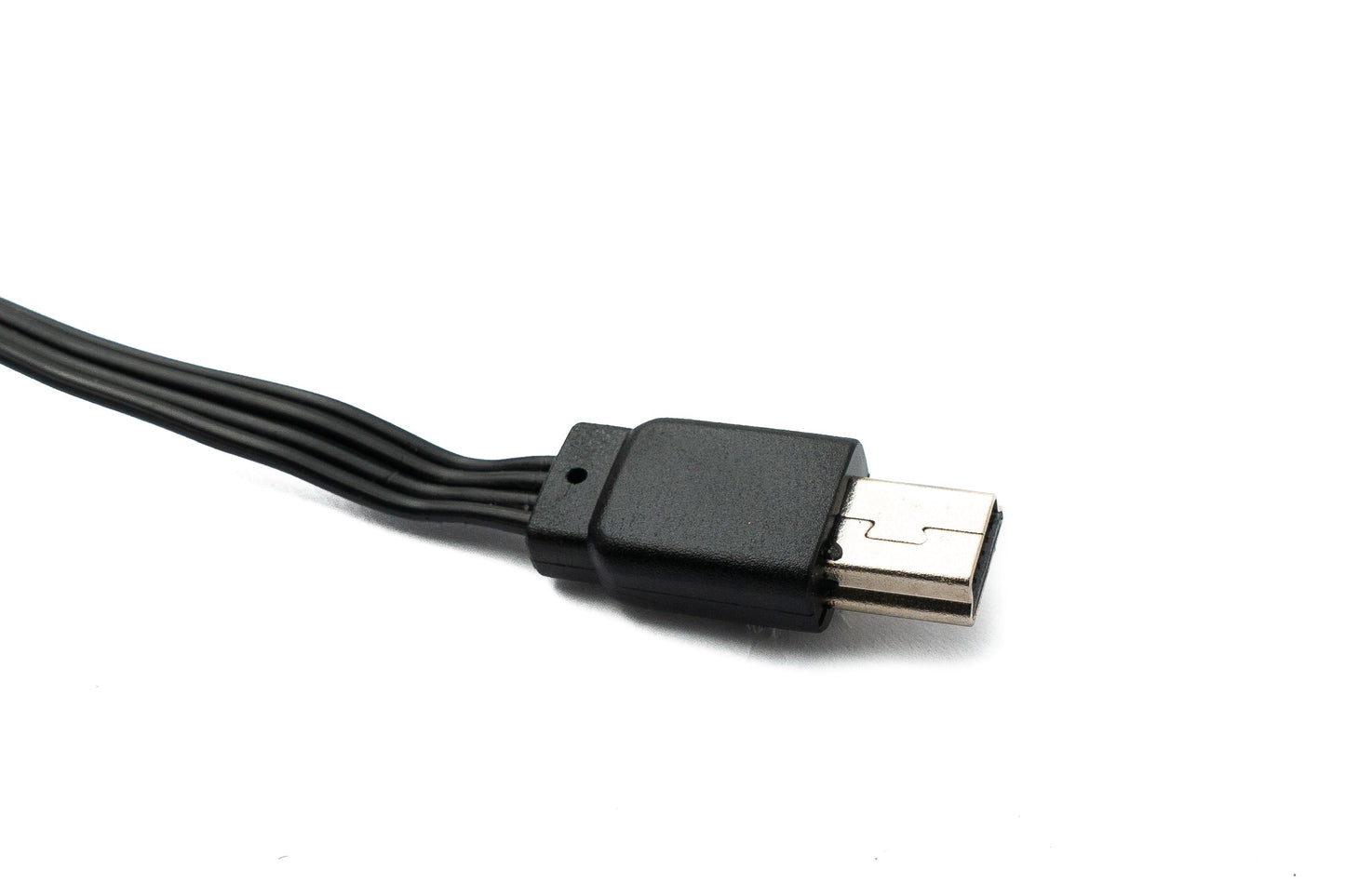 SYSTEM-S USB 2.0 snúra 13 cm Mini B tengi í Type A tengi stutt flatt svart