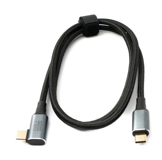 SYSTEM-S USB4 USB snúra 100 cm Tegund C karlkyns í karlkyns 40 Gbit/s USB 4.0 fléttaður vinkull