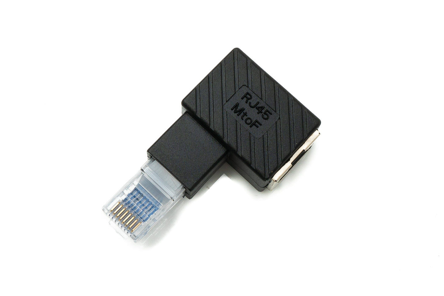 SYSTEM-S LAN Adapter RJ45 Stecker zu Buchse Winkel Ethernetadapter Kabel in Schwarz