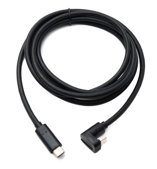 SYSTEM-S USB 3.2 Gen 1 snúra 200 cm Tegund C karlkyns í karlkyns U-snúningur 180° horn Svart