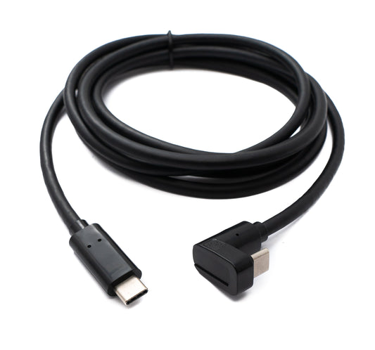 SYSTEM-S USB 3.2 Gen 1 snúra 200 cm Tegund C karlkyns í karlkyns U-snúningur 180° horn Svart