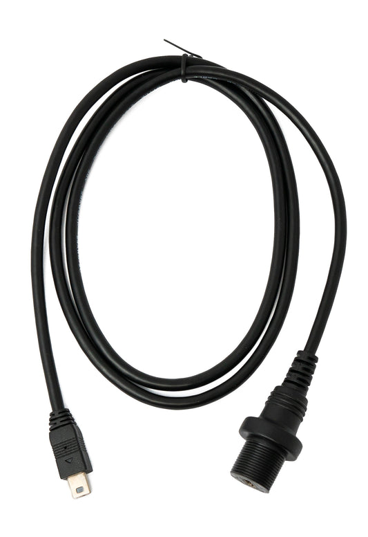 SYSTEM-S USB 2.0 snúra 100 cm Mini B karlkyns í kvenkyns Bulkhead vatnsheld í svörtu