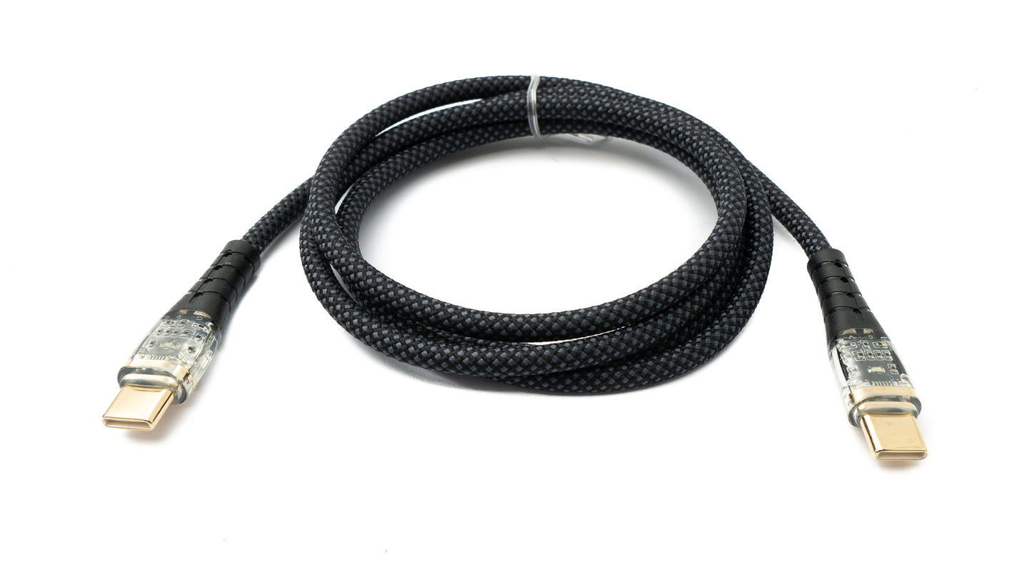 SYSTEM-S USB 3.1 Tegund C Kapall 100 cm Karlkyns í Karlkyns 5 Gbit/s Fléttaður Svartur