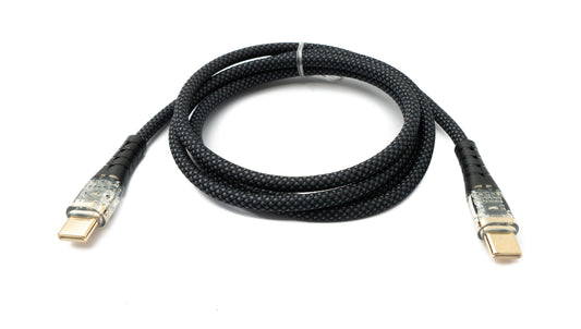 SYSTEM-S USB 3.1 Tegund C Kapall 100 cm Karlkyns í Karlkyns 5 Gbit/s Fléttaður Svartur