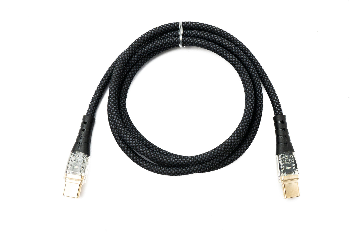 SYSTEM-S USB 3.1 Tegund C Kapall 100 cm Karlkyns í Karlkyns 5 Gbit/s Fléttaður Svartur