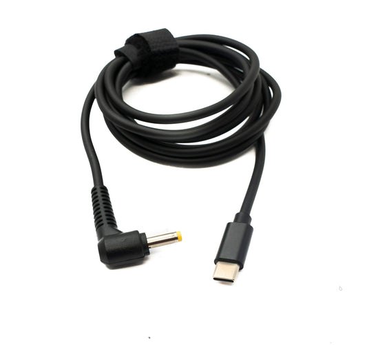 SYSTEM-S DC 9V snúra 150 cm 4.0 x 1.7 tengi í USB 3.1 Tegund C tengi, horntengi