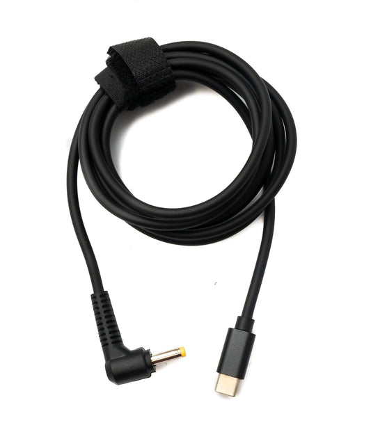SYSTEM-S DC 9V snúra 150 cm 4.0 x 1.7 tengi í USB 3.1 Tegund C tengi, horntengi