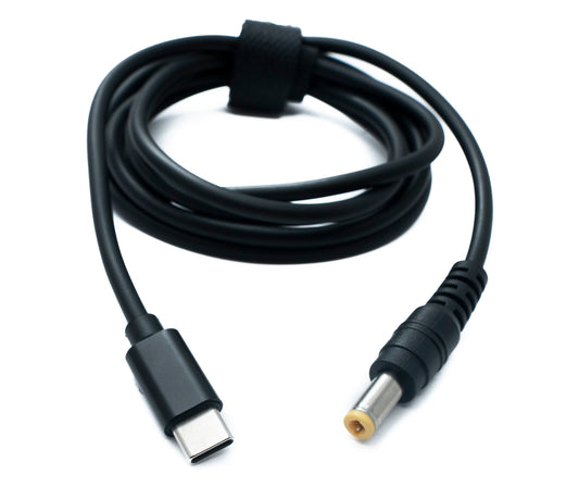 SYSTEM-S DC 12V snúra 150 cm 5,5 x 2,5 tengi í USB 3.1 Type C tengi