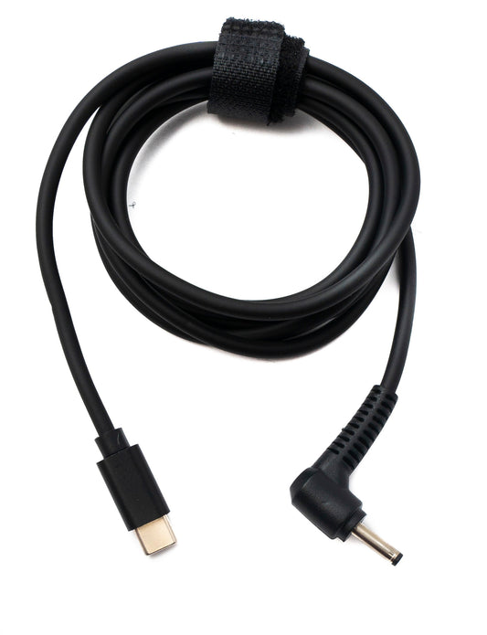 SYSTEM-S DC 12V snúra 150 cm 3,5 x 1,35 tengi í USB 3.1 Tegund C tengi, horntengi