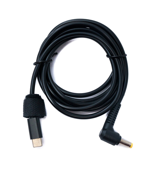 SYSTEM-S DC 12V snúra 150 cm 4,8 x 1,7 tengi í USB 3.1 Tegund C tengi, horntengi