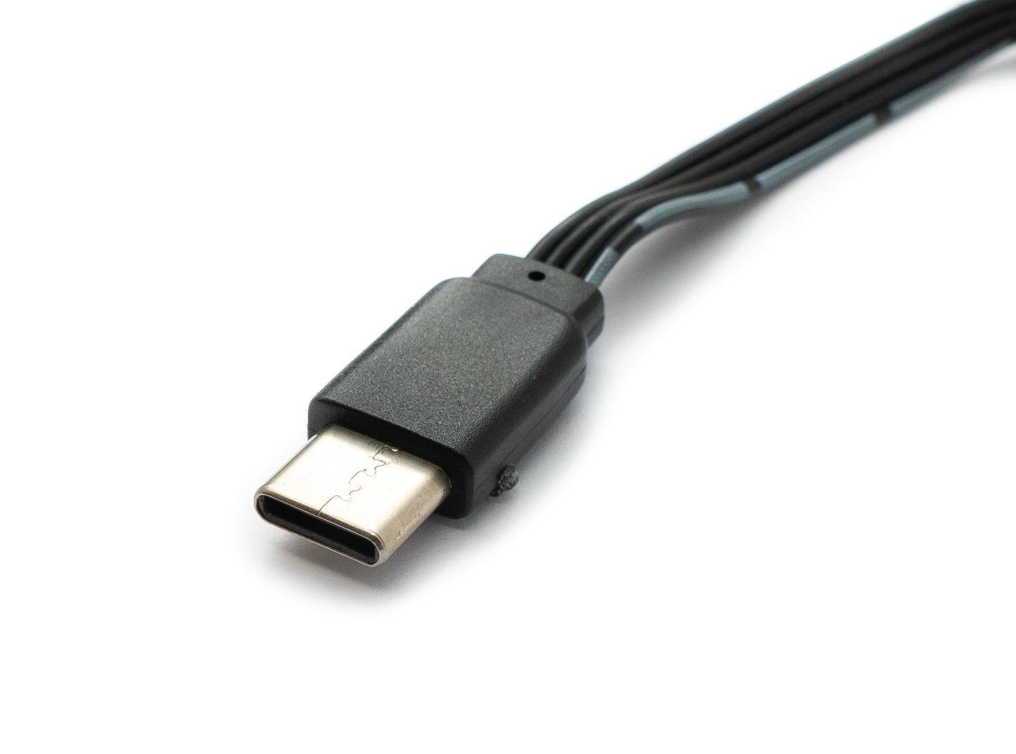 SYSTEM-S USB 3.1 Kabel 13 cm Typ C Stecker zu 2.0 Typ A Stecker flach Schwarz