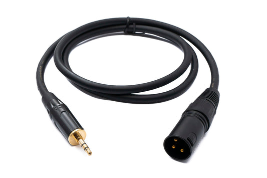 SYSTEM-S Hljóð XLR snúra 100 cm 3 pinna tengi í Jack AUX 3,5 mm 3 pinna TRS tengi
