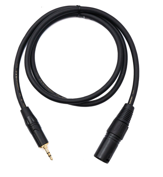 SYSTEM-S Hljóð XLR snúra 100 cm 3 pinna tengi í Jack AUX 3,5 mm 3 pinna TRS tengi