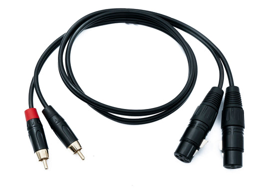 SYSTEM-S Audio XLR cable 100 cm 2x 3-pin socket to 2x Cinch RCA 2-pin plug