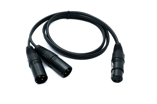 SYSTEM-S Hljóð XLR snúra 100 cm 3 pinna 2x karlkyns í kvenkyns í svörtu