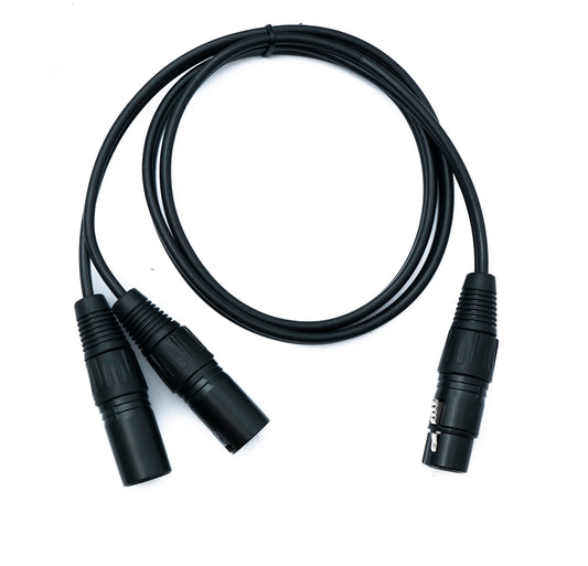 SYSTEM-S Hljóð XLR snúra 100 cm 3 pinna 2x karlkyns í kvenkyns í svörtu