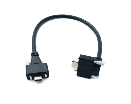 SYSTEM-S USB 3.1 Gen 2 cable 30 cm Type C male to male panel mount angled up down angled 10 Gbit/s 100W