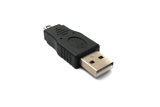 SYSTEM-S USB 2.0 adapter type A male to HIROSE MINI 4P male cable in black