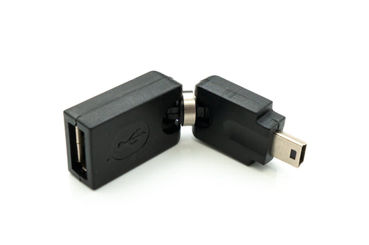 SYSTEM-S USB 2.0 Adapter Mini B Stecker zu Typ A Buchse 360° Winkel Kabel in Schwarz