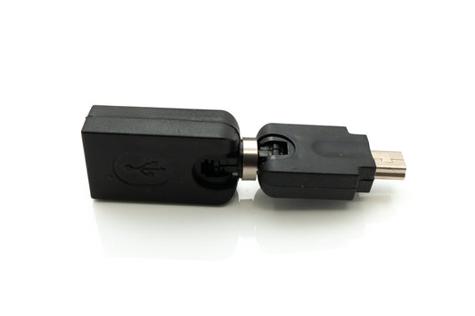 SYSTEM-S USB 2.0 Adapter Mini B Stecker zu Typ A Buchse 360° Winkel Kabel in Schwarz
