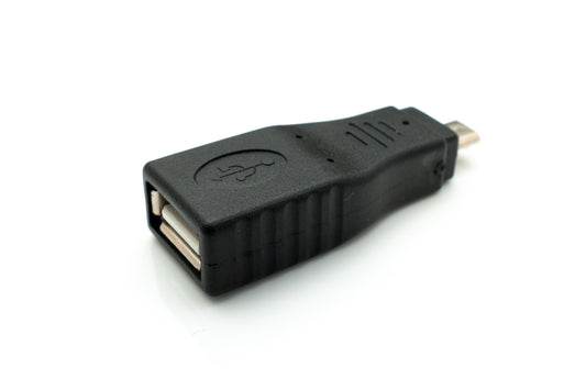 SYSTEM-S USB 2.0 millistykki Micro B karlkyns í Type A kvenkyns snúru í svörtu
