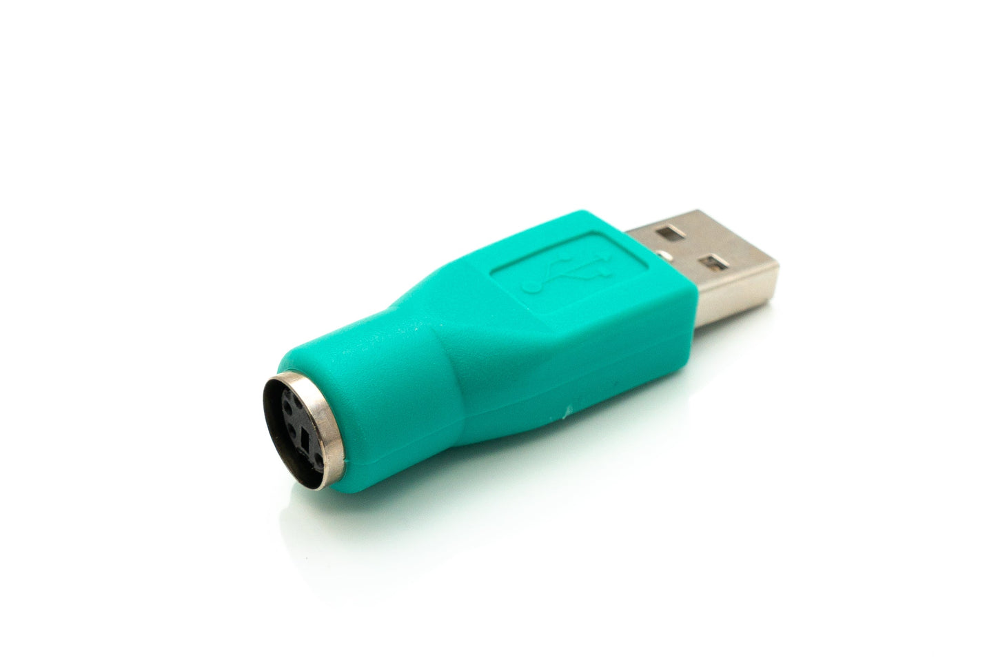 SYSTEM-S USB 2.0 millistykki af gerðinni A karlkyns í PS/2 karlkyns PS2 snúru í blágrænu