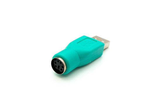 SYSTEM-S USB 2.0 millistykki af gerðinni A karlkyns í PS/2 karlkyns PS2 snúru í blágrænu