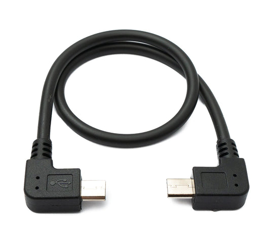 SYSTEM-S USB 2.0 snúra 30 cm Micro B karlkyns í karlkyns í svörtu
