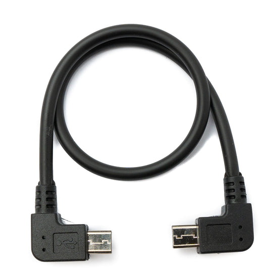 SYSTEM-S USB 2.0 snúra 30 cm Micro B karlkyns í karlkyns í svörtu
