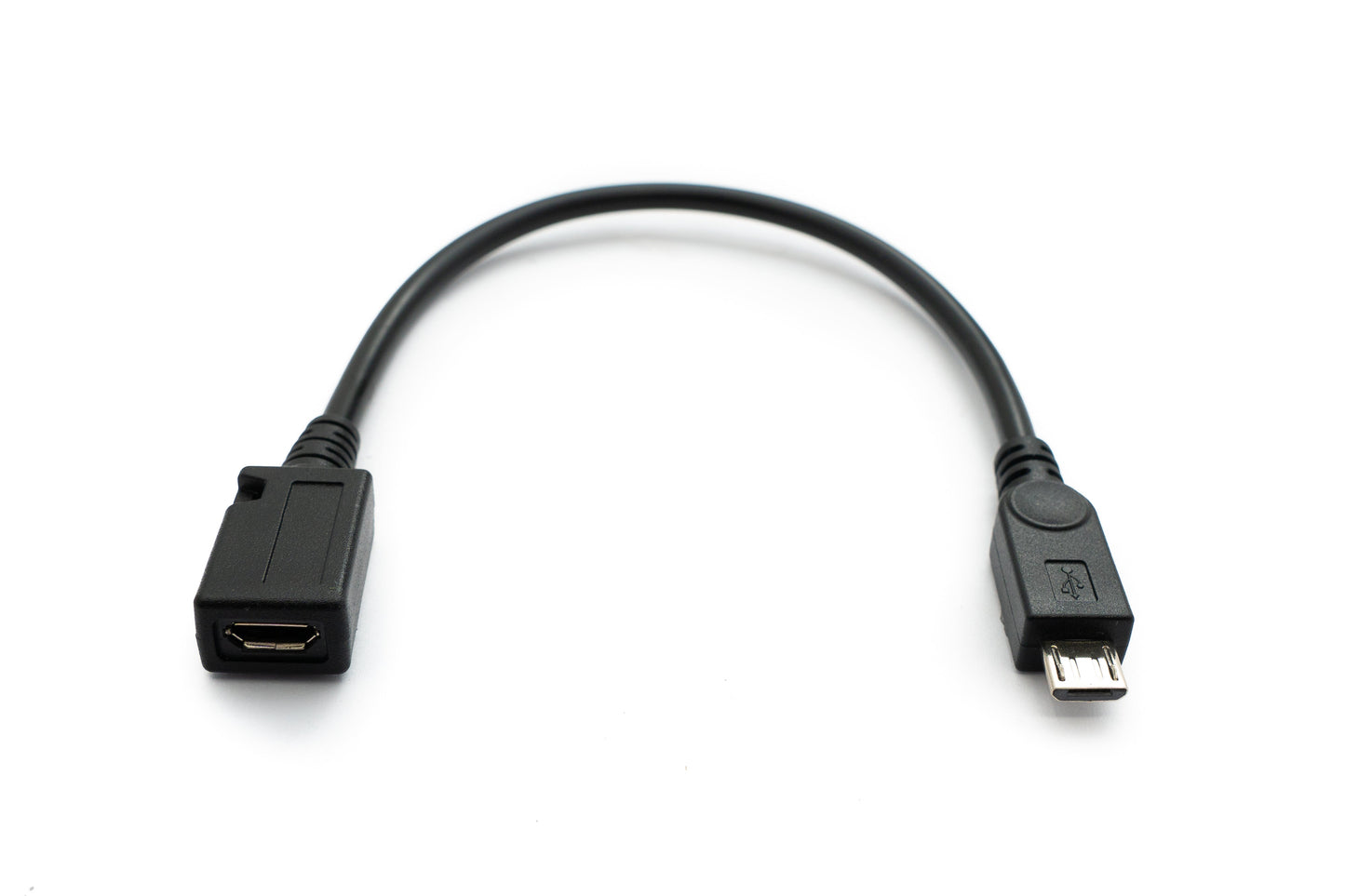 SYSTEM-S USB 2.0 Kabel 15 cm Micro B Stecker zu Buchse Adapter in Schwarz