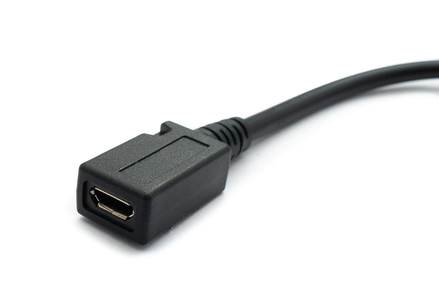 SYSTEM-S USB 2.0 Kabel 15 cm Micro B Stecker zu Buchse Adapter in Schwarz