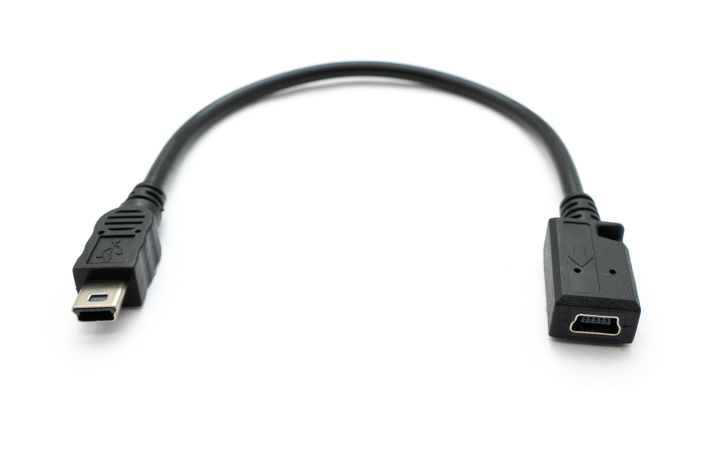 SYSTEM-S USB 2.0 Kabel 20 cm Mini B Stecker zu Buchse Adapter in Schwarz