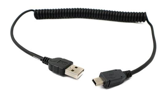 SYSTEM-S USB 2.0 cable 130 cm Mini B female to Type A male spiral for Garmin