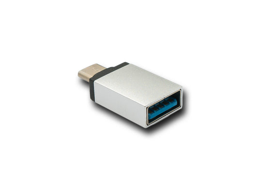 SYSTEM-S USB Y Adapter 3.1 Type C & 2.0 Micro B male to 3.0 A female loop in gray