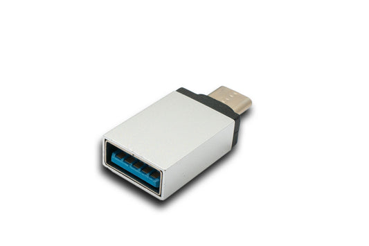 SYSTEM-S USB 3.1 millistykki, gerð C karlkyns í 3.0 A kvenkyns, 5 Gbit/s, grár