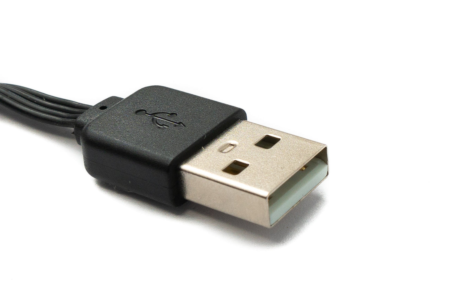 SYSTEM-S USB 2.0 snúra 13 cm karlkyns B í karlkyns A stutt flatt tengi í svörtu