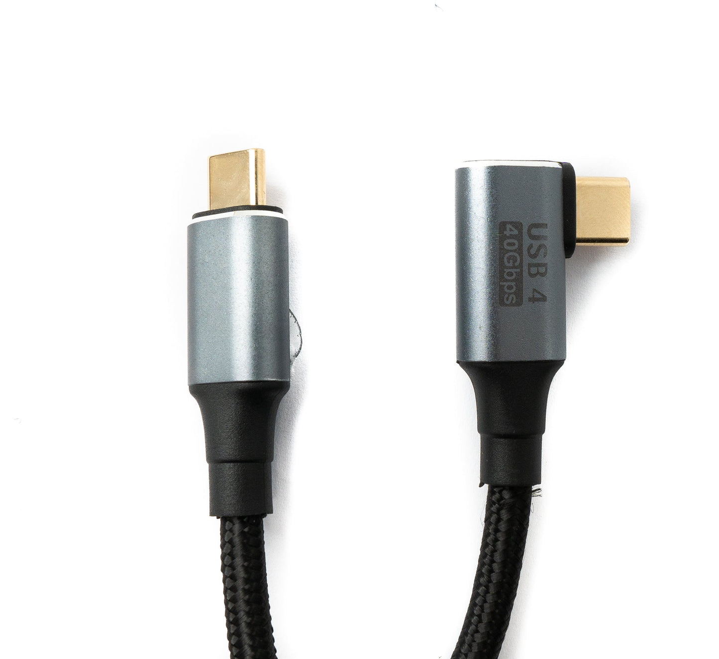 SYSTEM-S USB4 USB cable 80 cm Type C male to male 40 Gbit/s USB 4.0 braided angle